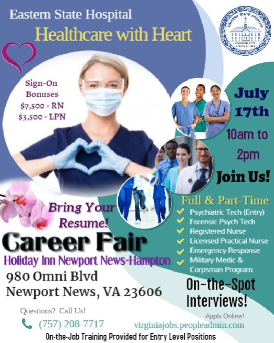 Eastern State Hospital’s Career Fair